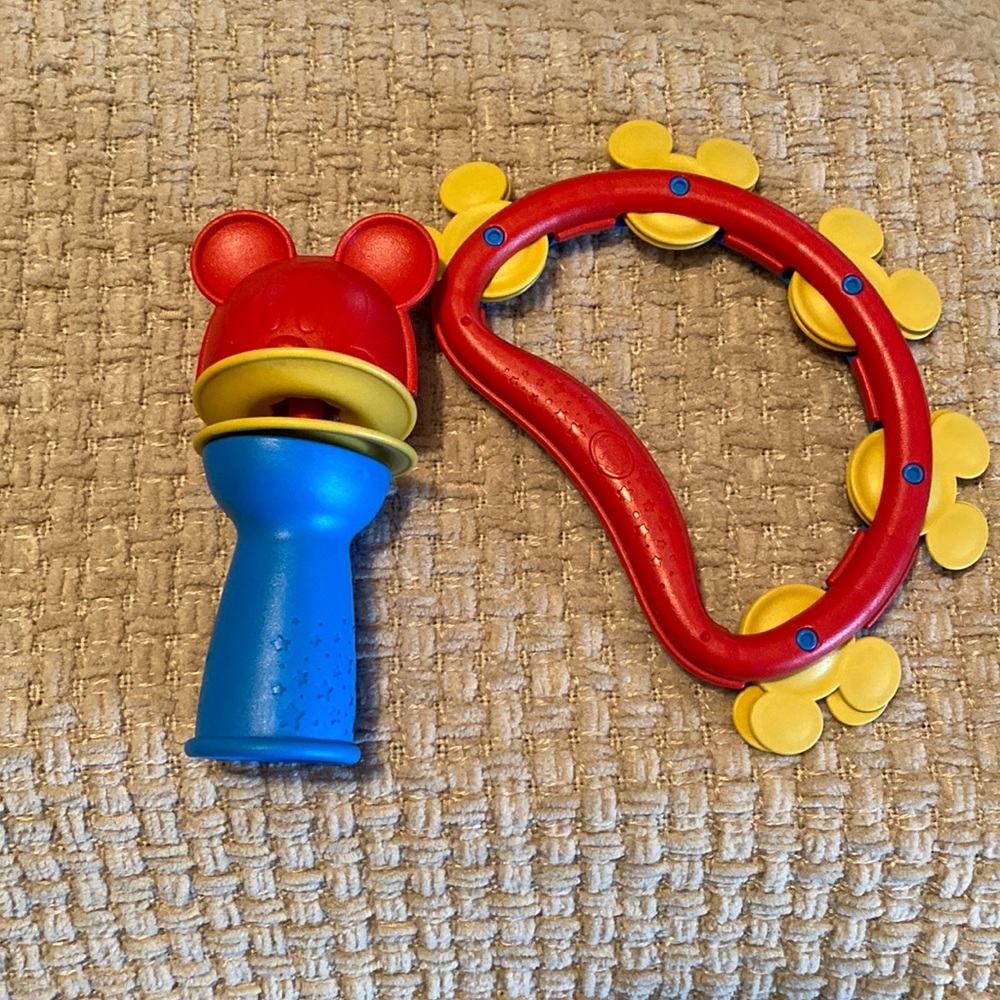 Mickey Mouse shaker and tambourine!